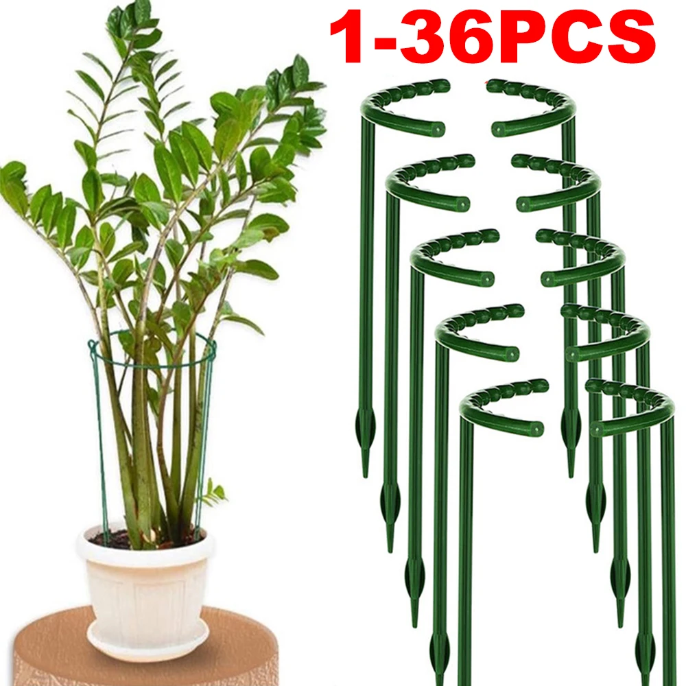 16PCS Plastic Plant Support Pile Frame Greenhouse Arrangement Semicircle Fixed Rod Indoor Flower Plant Vine Climbing Bracket