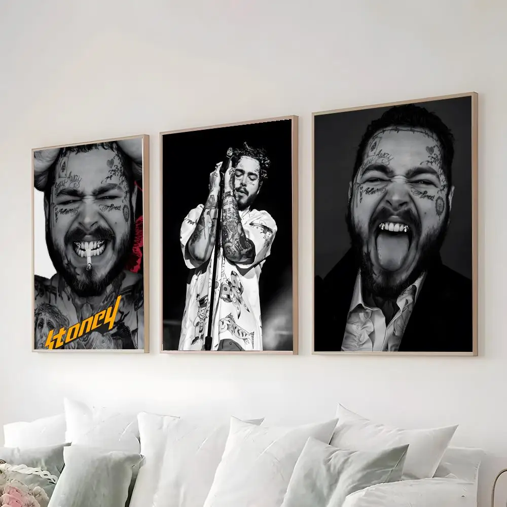 P-Post Malone Poster High-definition waterproof poster stickers, suitable for bedroom, living room, home decoration