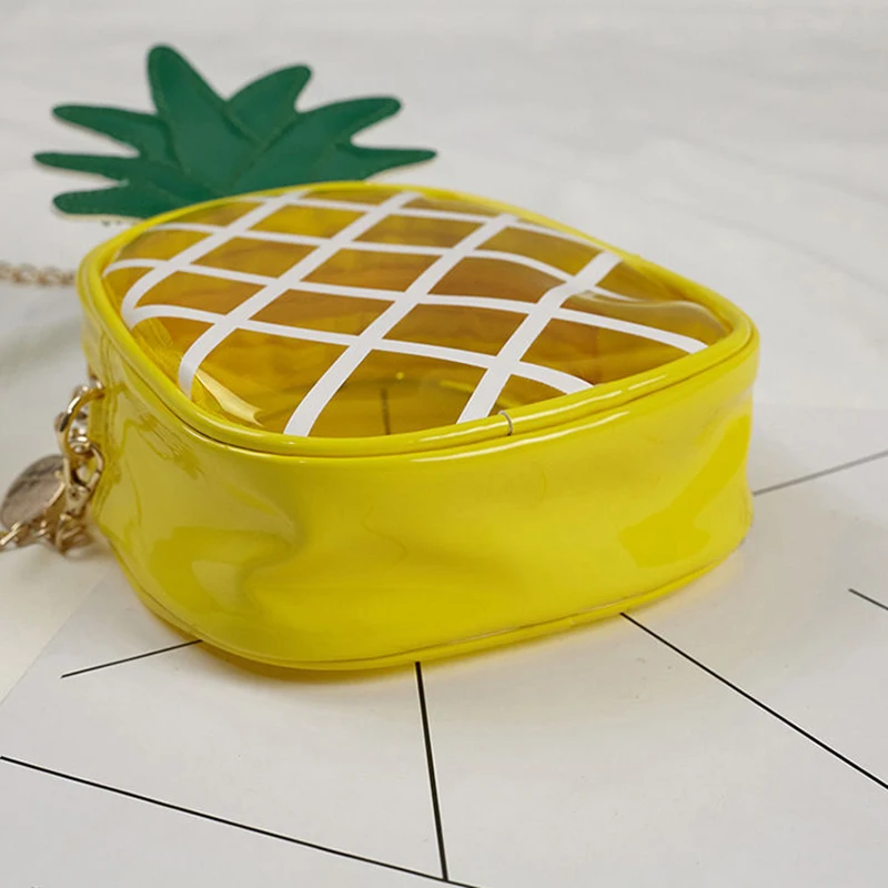 ins summer small bag female new personality PVC transparent Jelly pineapple bag student bag one shoulder cross-body female bag