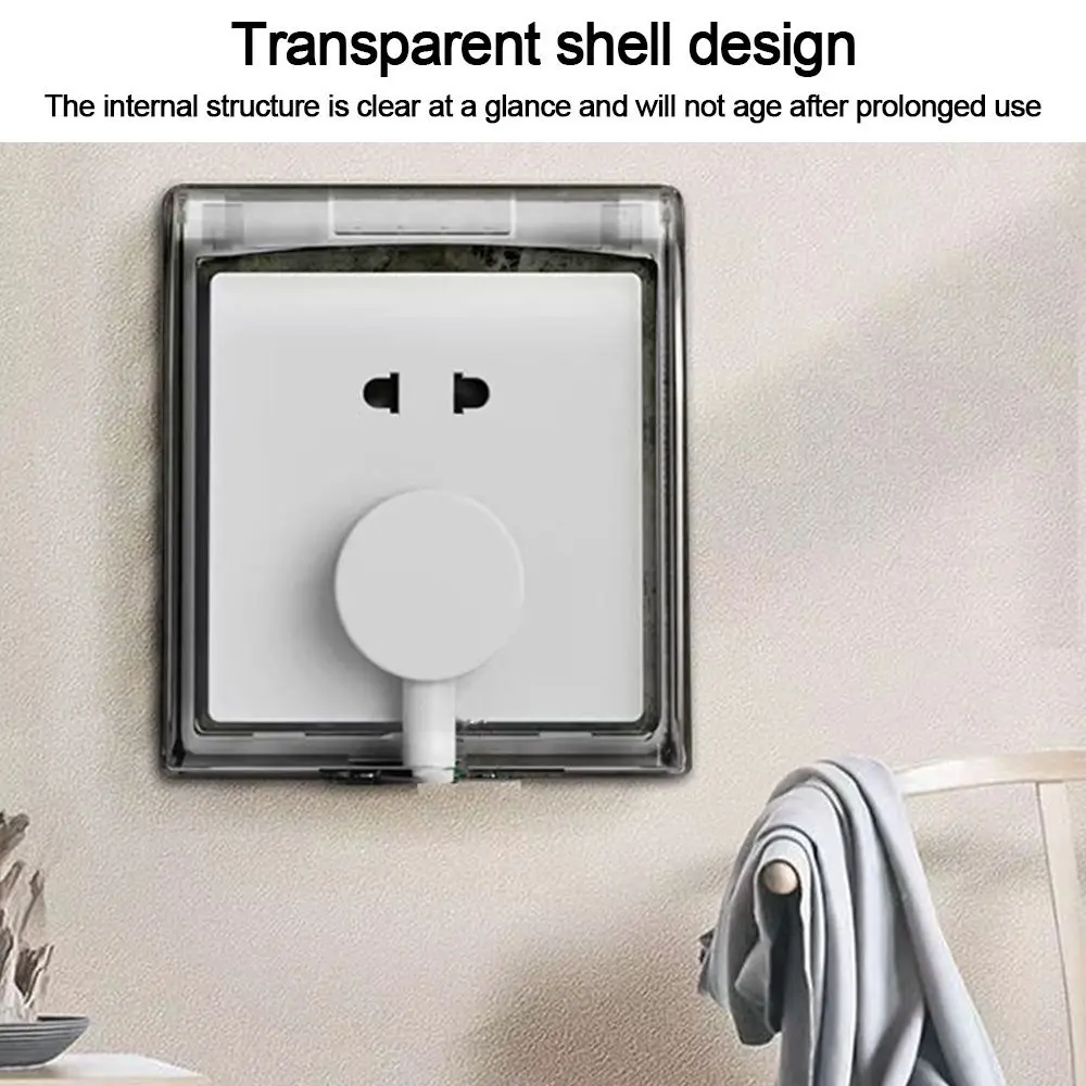 Wall-mounted Switch Protective Cover Self-Adhesive 86 Type Socket Waterproof Box Plastic Electric Plug Cover Wall