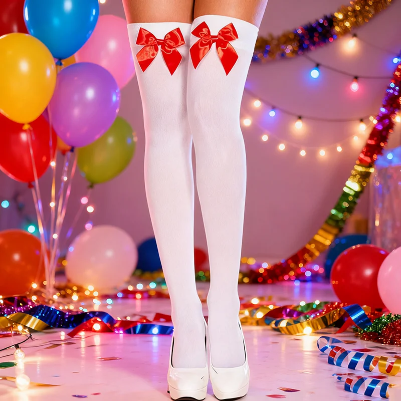 

Милое Прозрачное нижнее белье, чулки, чистый Прекрасный Бант выше колена, черный, белый, черный, розовый бант, сексуальные подтяжки, высокие шелковые чулки