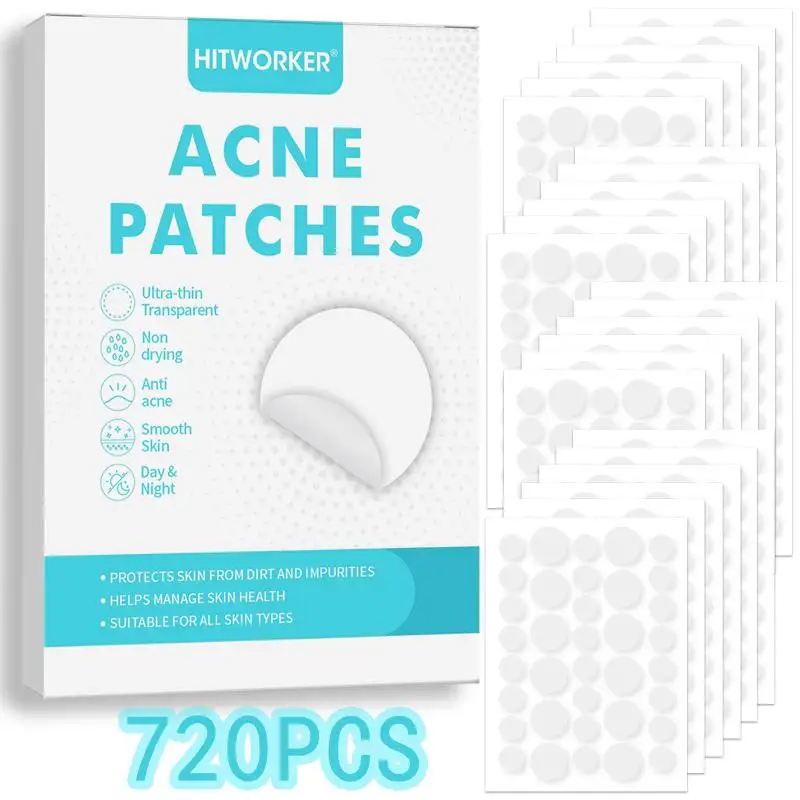 Hoyytu 180/360/720Pcs Hydrocolloid  Patches Per Box Alcohol-Free Gentle Non-Irritating Blemish Covering Sticker For Pimples
