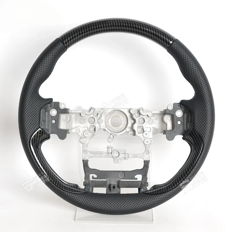 For Toyota Prado (2024) Matte Mahogany & Carbon Fiber Pattern Steering Wheel