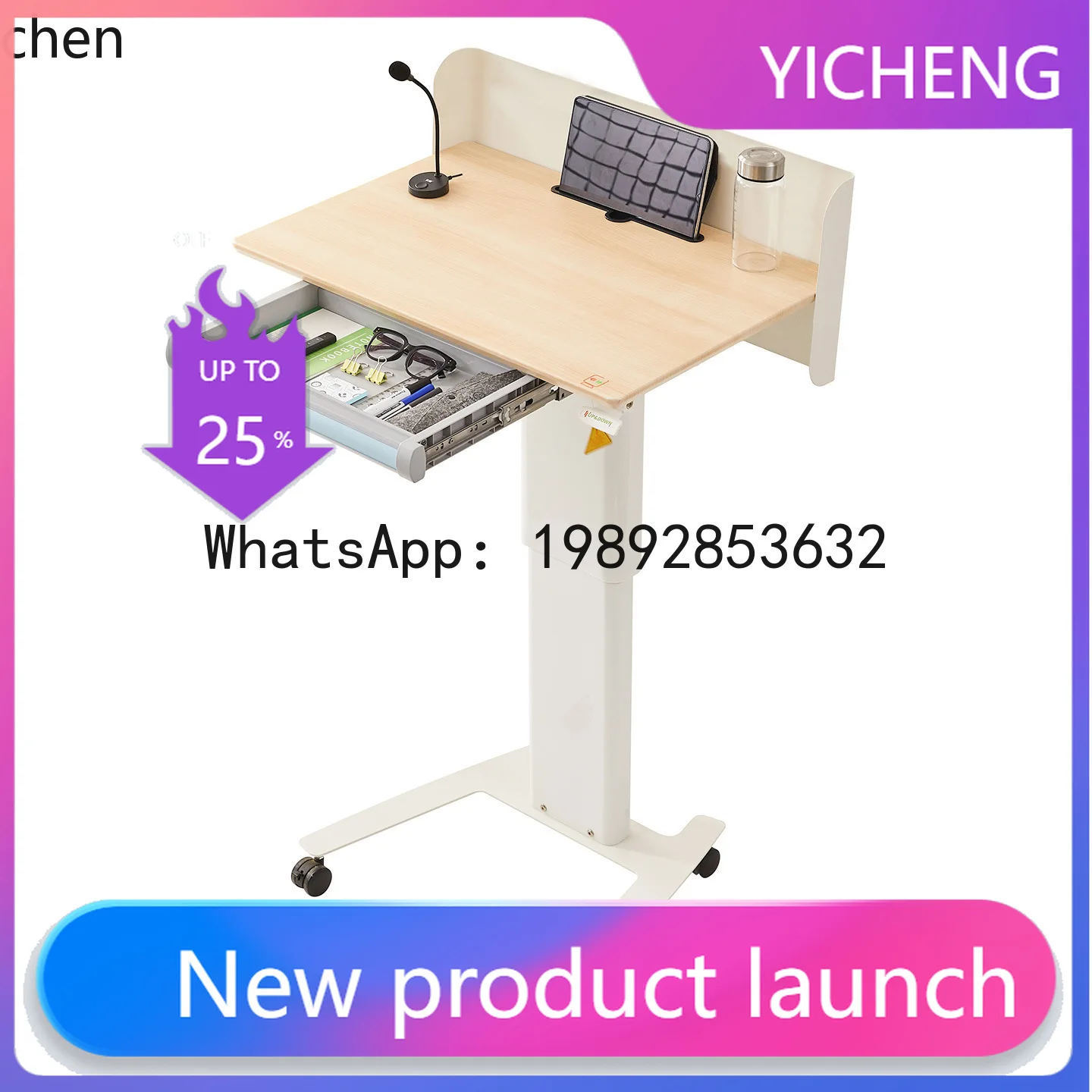 X7  Office Lecture Table Mobile Reception Desk Training Table Shopping Guide Reception Lift