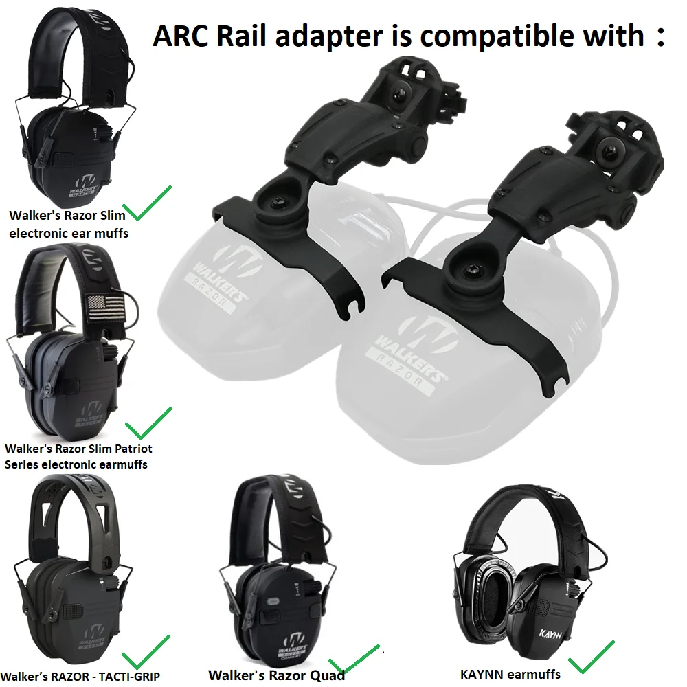 Tactical Headphone Airsoft Shooting Headset Accessories Tactical Helmet ARC Rail Adapter for Walker's Razor Electronic Earmuffs