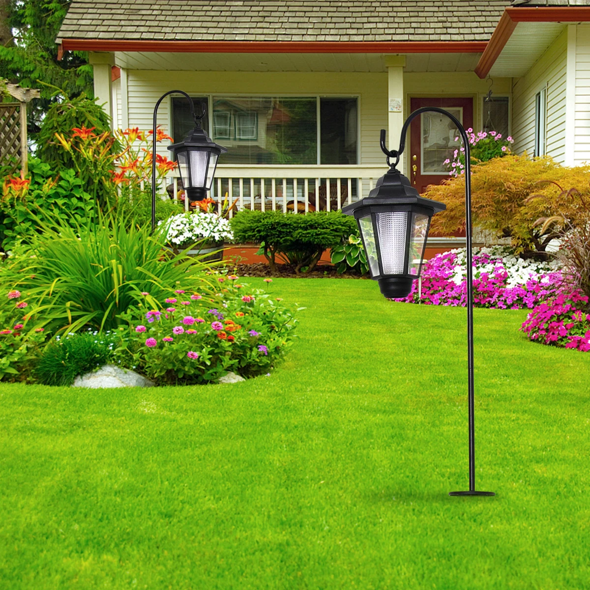 

Solar Hexagon Lawn Light Waterproof Rustproof Plastic Ground Plug Garden Light Full Solar Powered Pathway Landscape Lighting