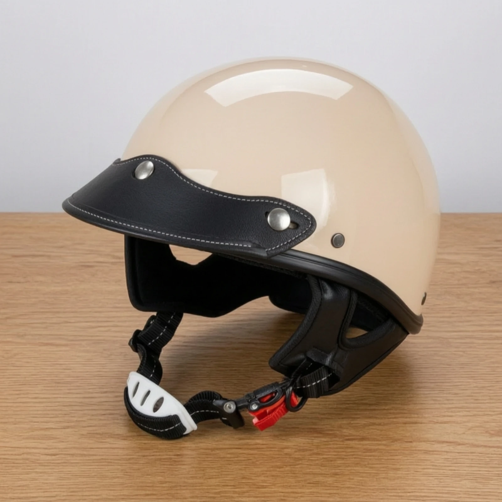 Retro 3-snap Sun Visor Leather Helmet Accessory Lightweight Peak Shield for Daily Riding and Touring