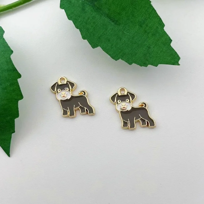 10pcs Cute Dog Charm for Jewelry Making Enamel Necklace Pendant Bracelet Phone Accessories Diy Craft Supplies