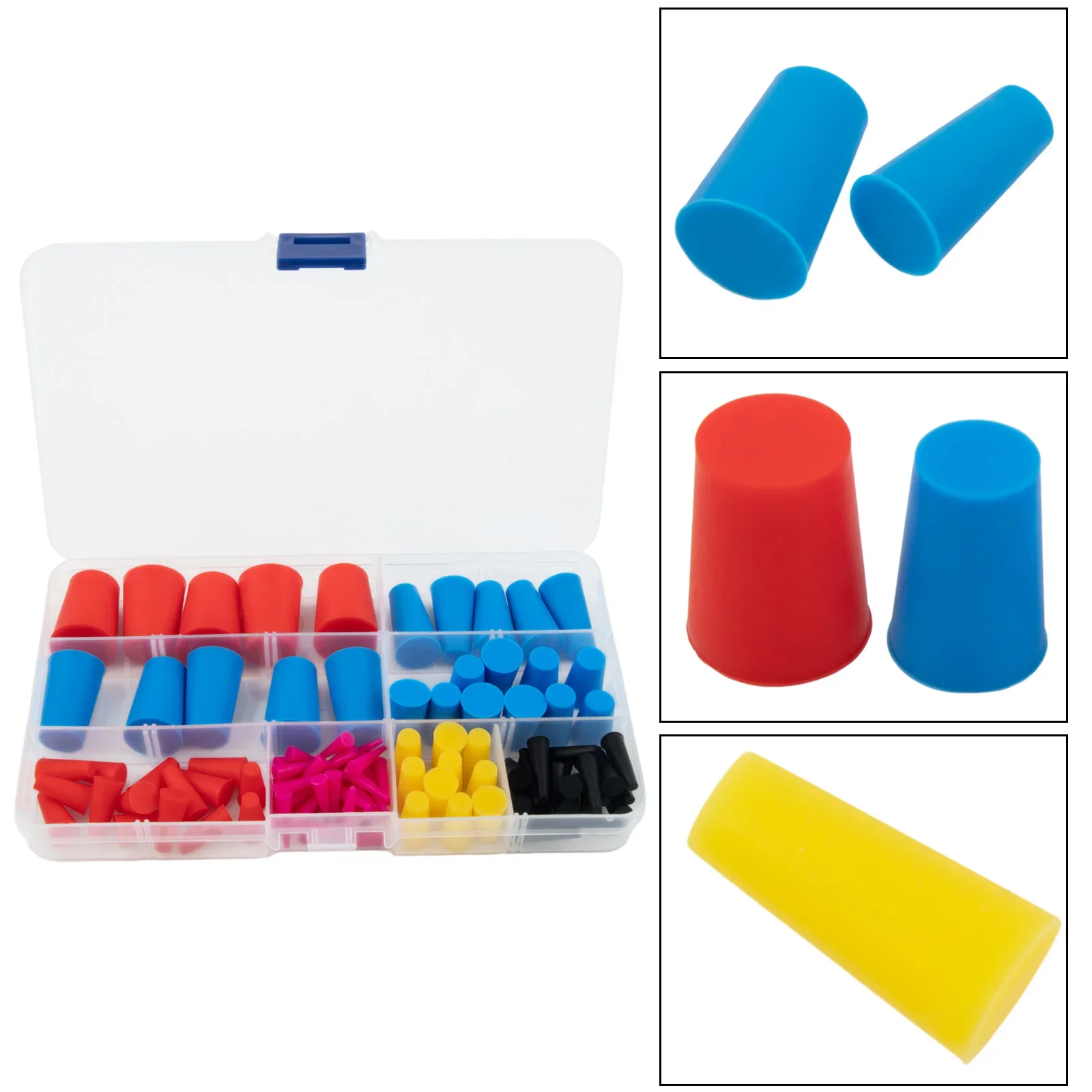 105Pcs High Temp Masking Plugs- Powder- Coating Silicone Rubber- Tapered Plug- Kit Multifunctional- Car Accessories