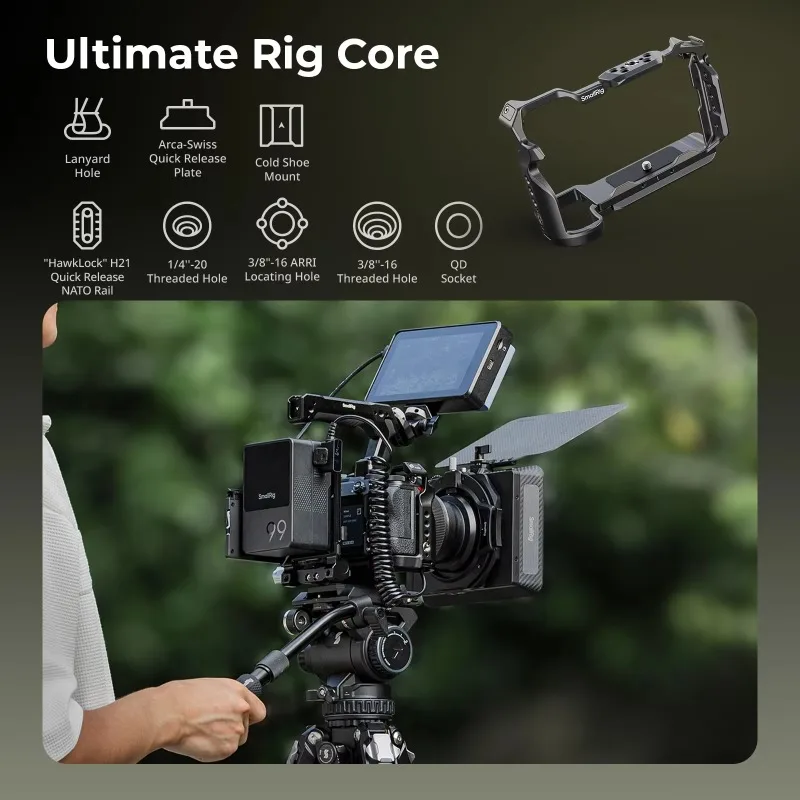 SmallRig Z5IIC Cage for Nikon Z5IIC with Arca-Swiss Plate for use with DJI Gimbals & Arca-Type Tripods w 1/4"-20 Threaded Holes