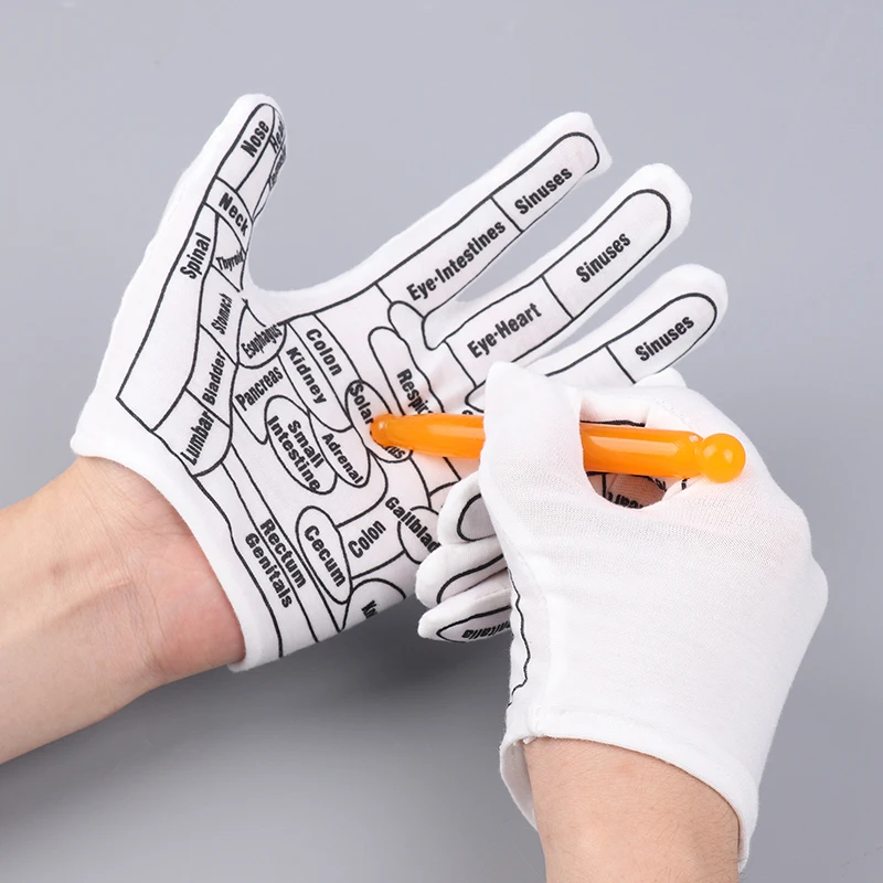 1Set Handschuhe Hand Reflexzonenmassage Akupunkturpunkt Akupressur Werkzeuge Handschuh Hände Wiederverwendbare Fäustlinge Haushalt Spa Punkt Peeling Strukturierte