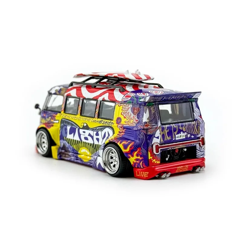 Liberty64 1/64 Nieuwe Volkswagen T1 Woodstock Rock Muziek Legering Speelgoed Motorvoertuig Diecast Metaal Model Geschenken