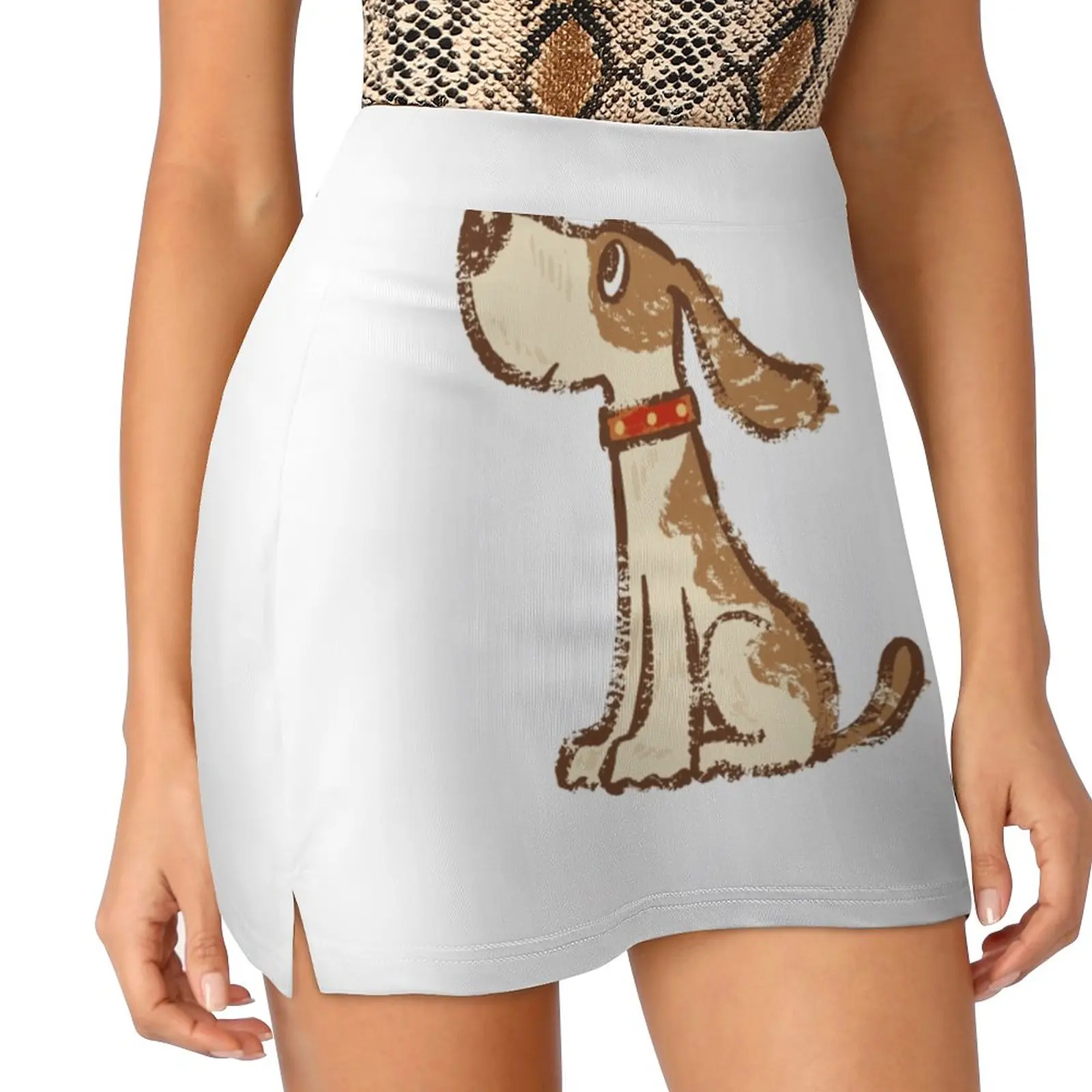 Hound Sitting Women's skirt Y2K Summer Clothes 2022 Kpop Style Trouser Skirt With Pocket Hound Dog Puppy Canine Pet Character