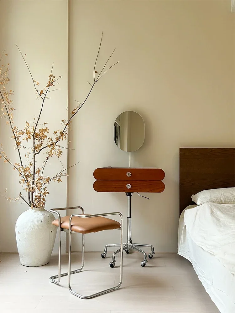 

Integrated solid wood bedside table with upgraded dressing table