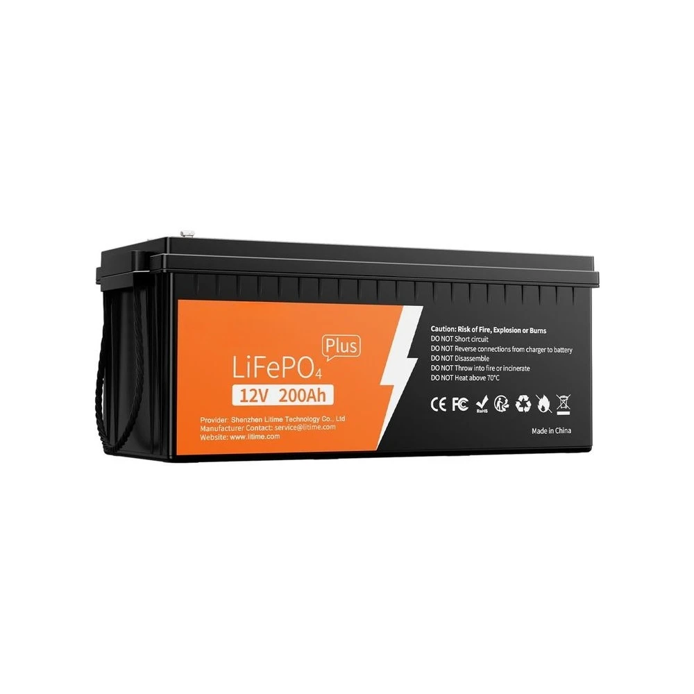 

12V 200Ah Plus Lithium LiFePO4 RV Battery, 4000 Deep Cycles Battery, 200A BMS, 2560Wh Energy, Perfect for Camper, Solar
