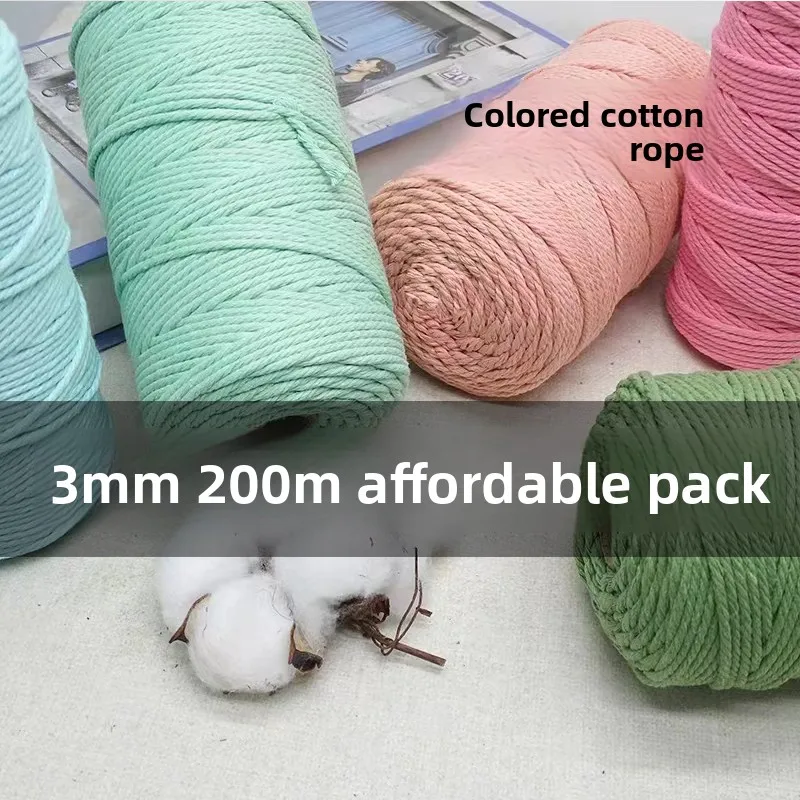 Hanrted Cotton Rope DIY Weaving Tapestry Bag Decorative Rope 4 Stra  Cotton Tead Rope Thiened Binding Rope