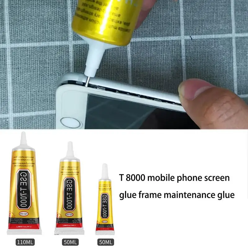 15ML 50ML 110ML Colle T-8000 Contact Clair Réparation De Téléphone Adhésif Coordinateur Électronique Colle Avec Précision Applicateur Pointe DIY Bond