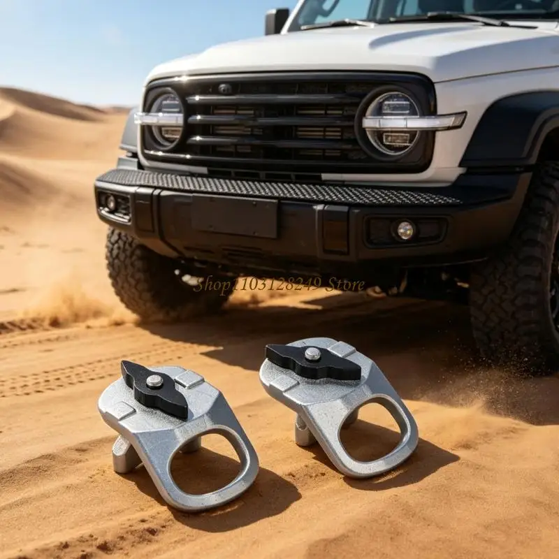 N5KD Two Steel Lock & Ride D-Rings for Vehicles, D-Shaped Attachments with Rotating Bases for Connecting Webbing, 2889620
