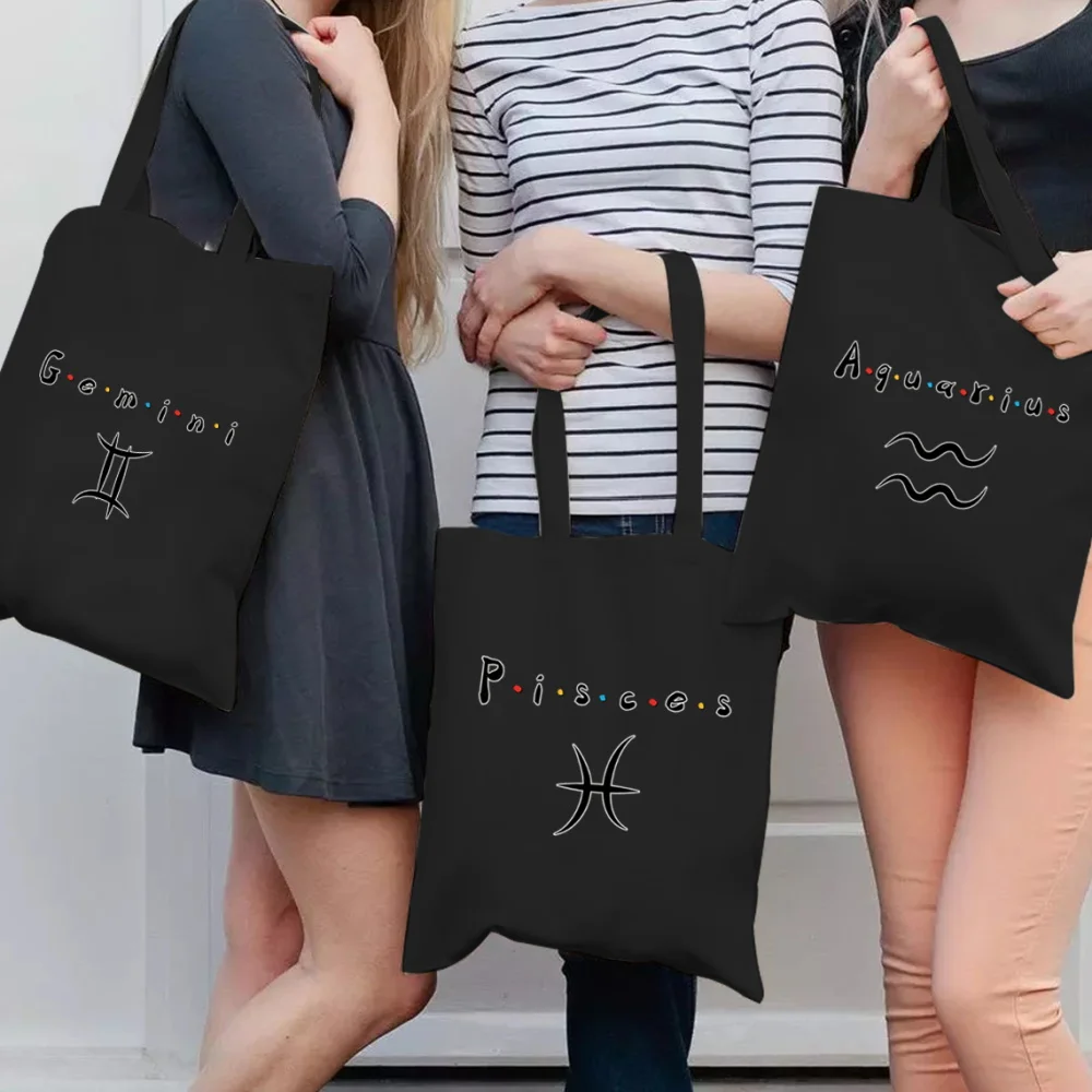 

Single Shoulder Canvas Bag Fashion Handbag Foldable Shopping Bags Constellation Series High-quality Commuting Storage Pack