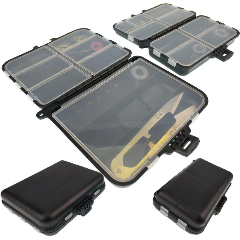 Black fishing accessories box, plastic luya hook box, multi-gear box, portable accessories and manufacturers wholesale