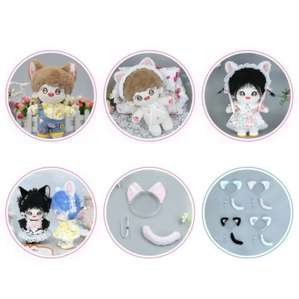 Diadema de felpa con orejas de gato – Decoración de cabello para muñecas - imagen 3
