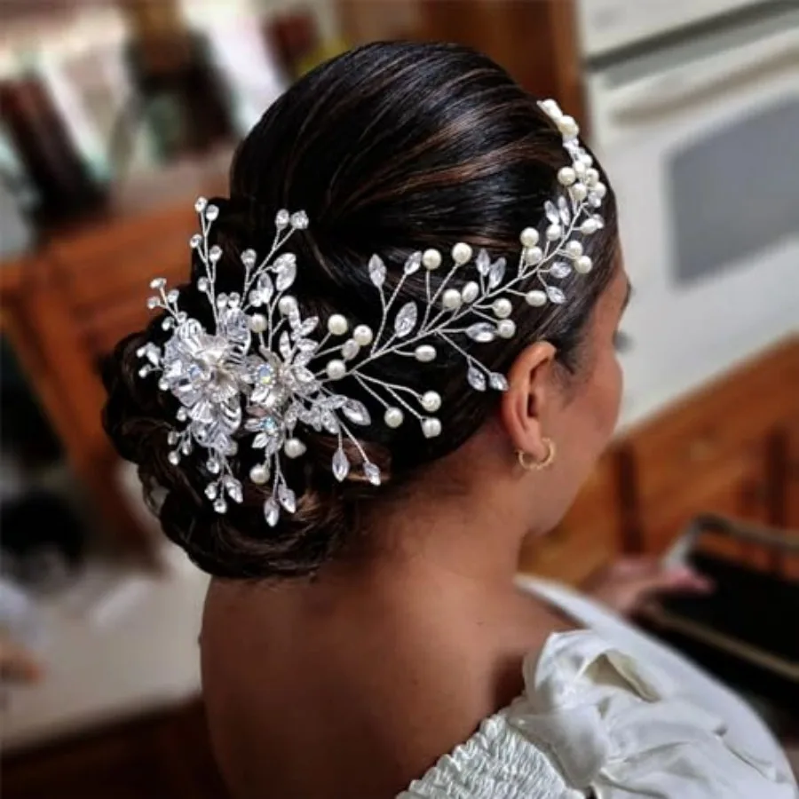 

Wedding Hair Pieces for Brides, Rhinestone Bridal Hair Comb, Elegant Wedding Hair Accessories for Bridesmaid