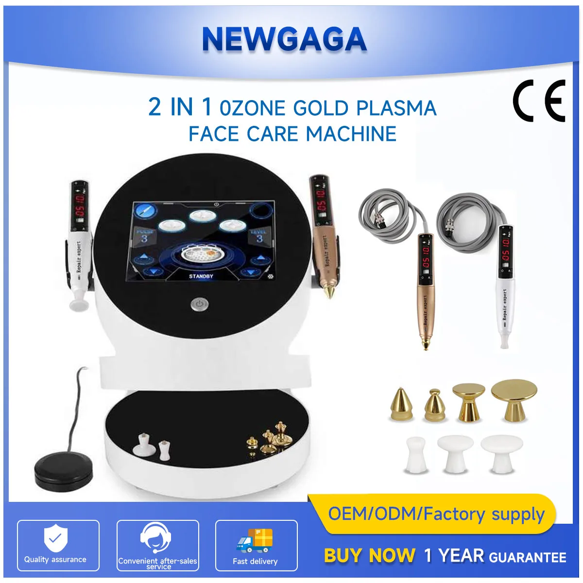 

NEWGAGA Professional 2 in 1 Ozone Jet cold Plasma Pen Machine Pigment Removal Eye Lifting Anti Wrinkle Skin Spot Removal Device