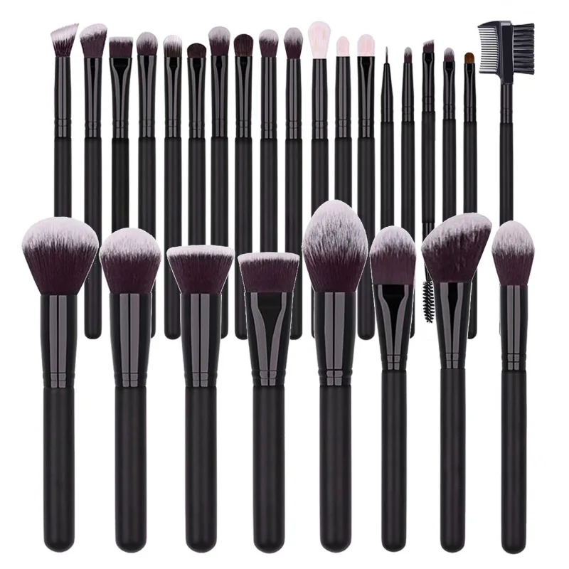 

27-Piece Black Makeup Brush Set: Essential Tools Professional, Multi-Functional Beauty Application