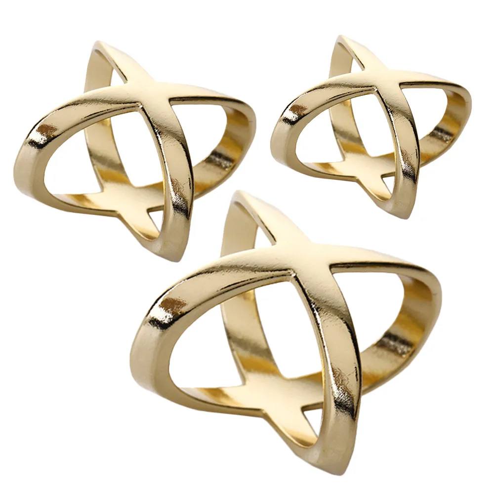 

3Pcs Scarf Clip Ring Set Silk Buckle X-Shaped Scarf Clasp Holder for Shawls Neckerchief Clothing Fastening Decor Accessory