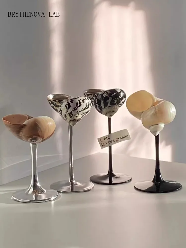 Nordic Handmade Natural Conch Shell Wine Glass Creative Party Drinking Ladies' Set Niche Champagne Glasses Bar High-end Utensils