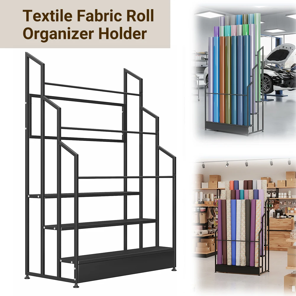 

3 Tier Heavy Duty Vinyl Roll Storage Rack Floor-Standing Vinyl Roll Organizer with Adjustable Rails for Crafting & DIY Projects