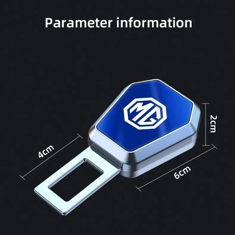 MG Logo Seat Belt Extension Buckle Safety Belt Extender For MG HS ZS MG6 MG4 EV Mulan, Metal Anti-drop Seatbelt Adapter Auto Int