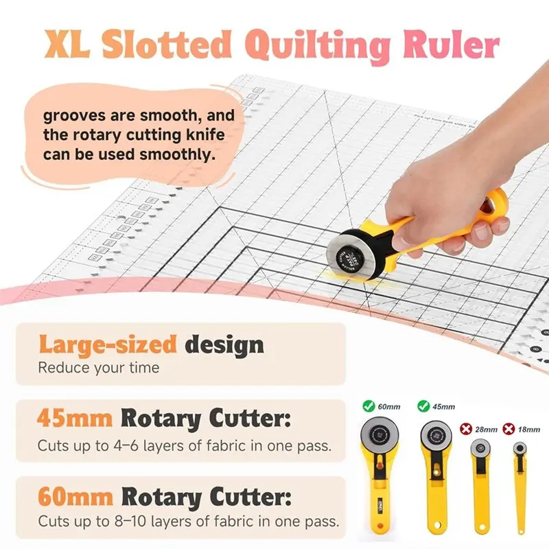 Superior-Stripology Ruler For Quilting High-Clarity Acrylic Oversized Non-Slip Design