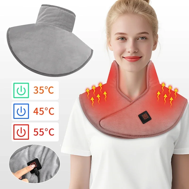 Electric Heating Neck Shoulder Vibration Massager Cervical Vertebra Arthritis Relief Infrared Therapy Neck Back Heated Relax Pad