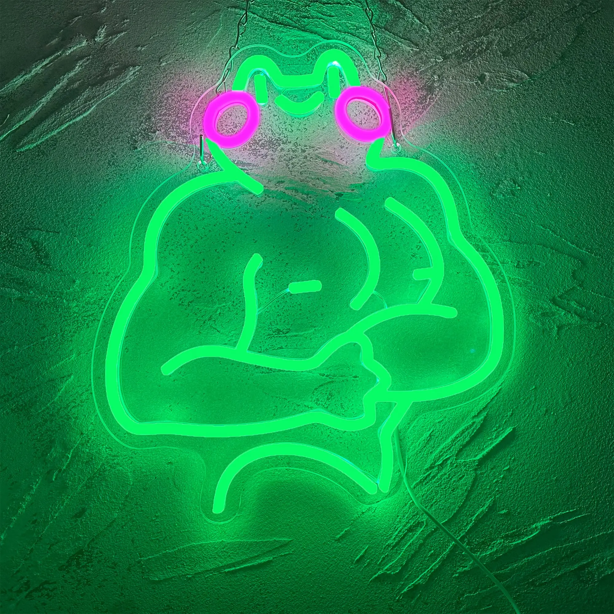 LED Muscle Frog Neon Lights Funny Text Street Wall Art Neon Sign USB Switch Room Shop Party Club Bar Arcade Decoration Aesthetic