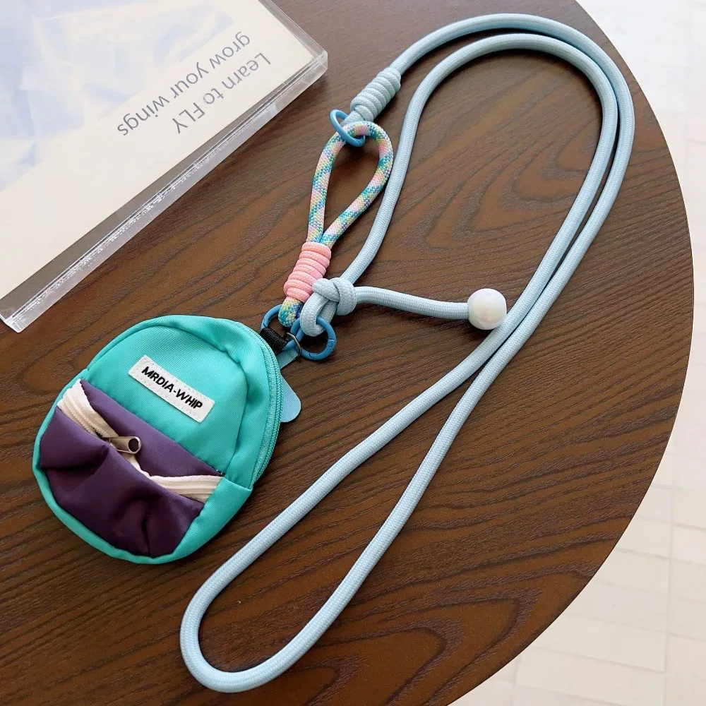 Beaded Crossbody Phone Lanyard Color Splicing Adjustable Phone Lanyard Pouch Multifunctional Anti-Lost Mobile Phone Lanyard