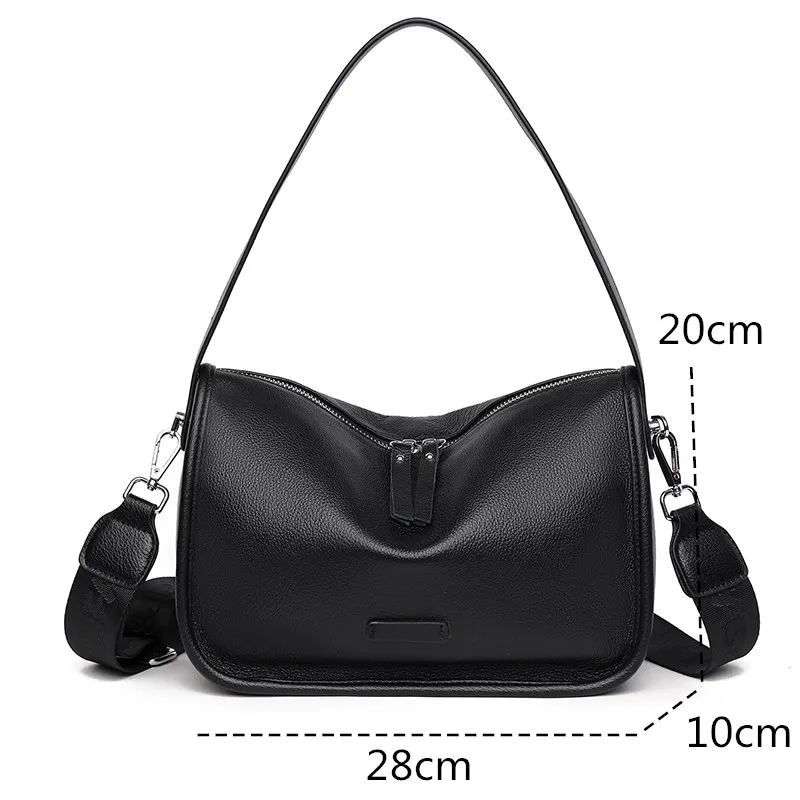 Luxury Soft Genuine Leather Handbag Fashion Women Shoulder Messenger Bag Solid Color Cowhide Sac Fashion Female Crossbody Tote