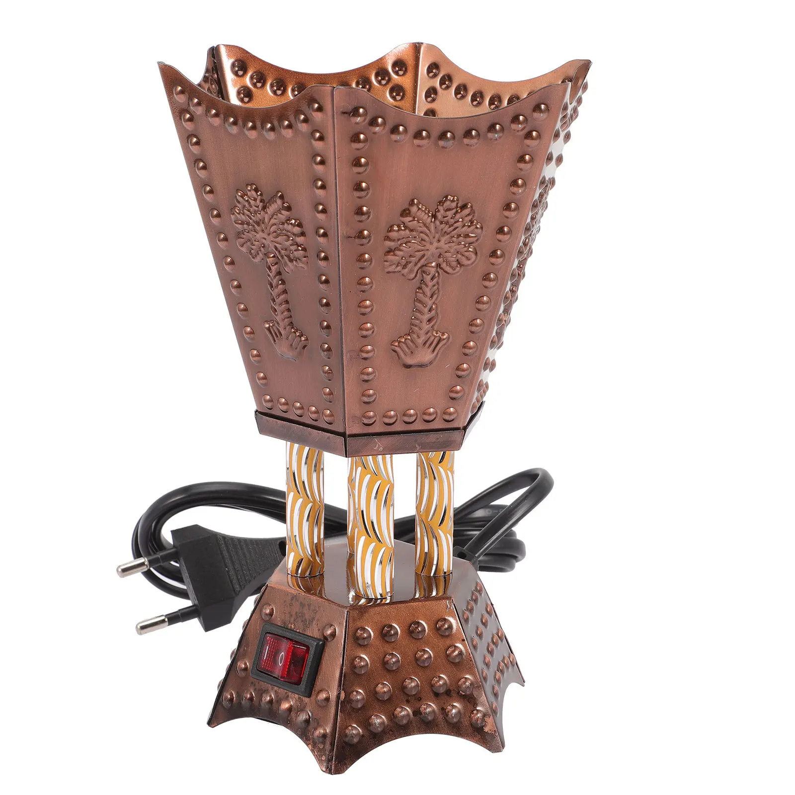 

Metal Incense Burner Electric Plug in Table Centerpiece Decorative Burner for Home Office Retro Vintage Style Incense Holder