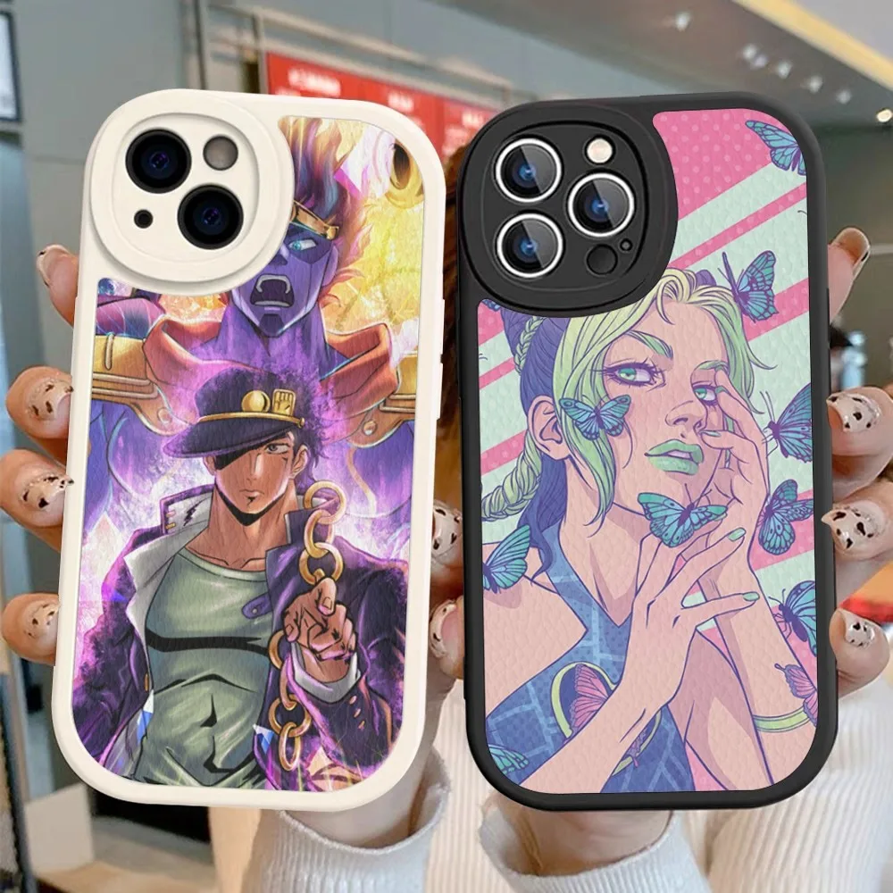 JoJos Bizarres Anime Phone Case Hard Leather For IPhone 14 13 12 Mini 11 14 Pro Max Xs X Xr 7 8 Plus Fundas