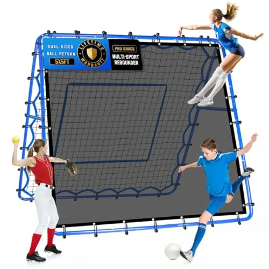 

Soccer Baseball Volleyball Rebounder Net, Quick-Switch Angle/Dual/ Goal Net Pitchback Rebound for Control, Passing Practice, Ea