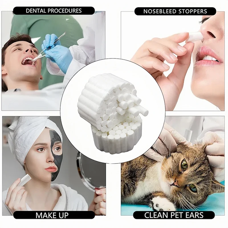 1000pcs Disposable Dental Cotton Rolls Teeth Whitening Cleaning Cotton Roll High Absorbent Dentist Materials Dentistry Products