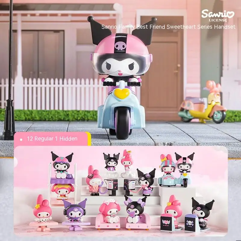 Sanrio Family Best Friend Sweetheart Series Blind Box Kuromi & My Melody Original Popmart Action Anime Figures Caixas Supresas