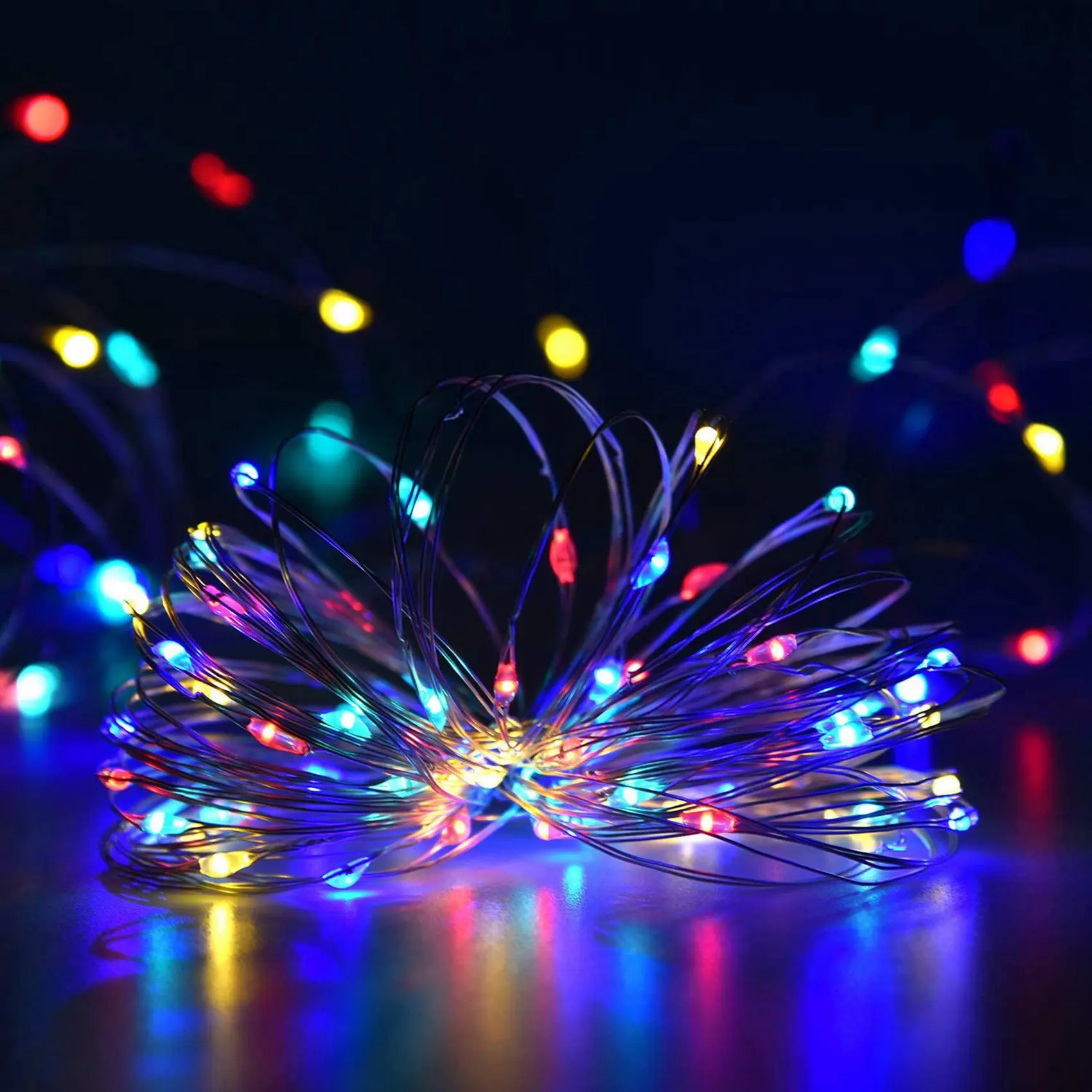 ABFA Solar LED String Lights, 10M Waterproof Flexible Fairy Christmas Lights, Used In Outdoor Courtyards,Color 2 Pieces