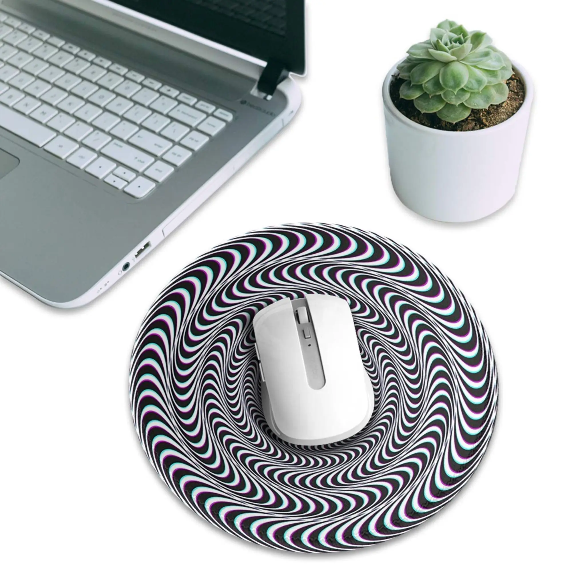 Amazing Hypnotic Optical Illusion Hypnotic Psychedelic Spiral Mouse Pad Computer Keyboard Mouse Mat Laptop Desk Mat Table Mats