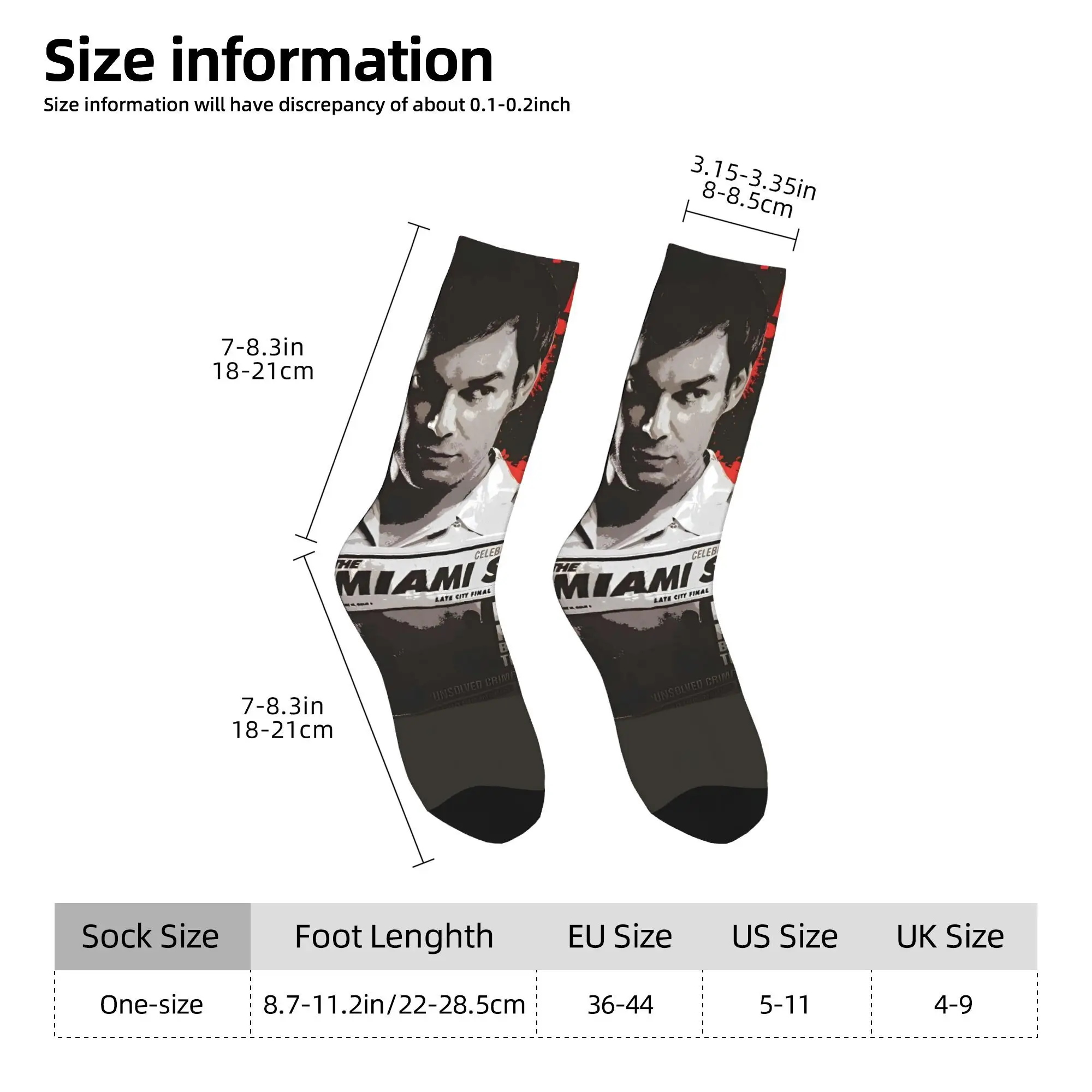 Dexter Morgan Show Tv الجوارب جوارب حديثة للجنسين الرجال لينة تنفس الجري جوارب رياضية الخريف مخصص المضادة للانزلاق الجوارب