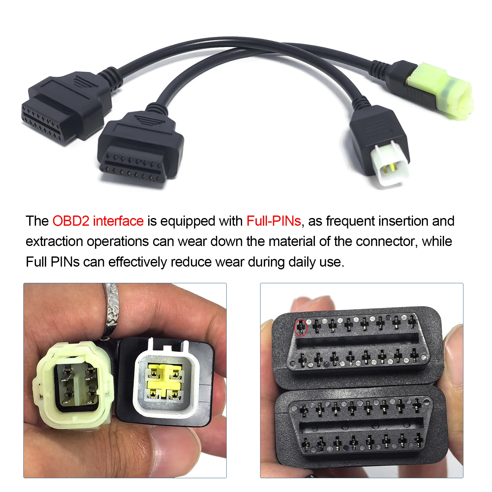 OBD2 Adapter Cable 4Pin to 16Pin for Kawasaki