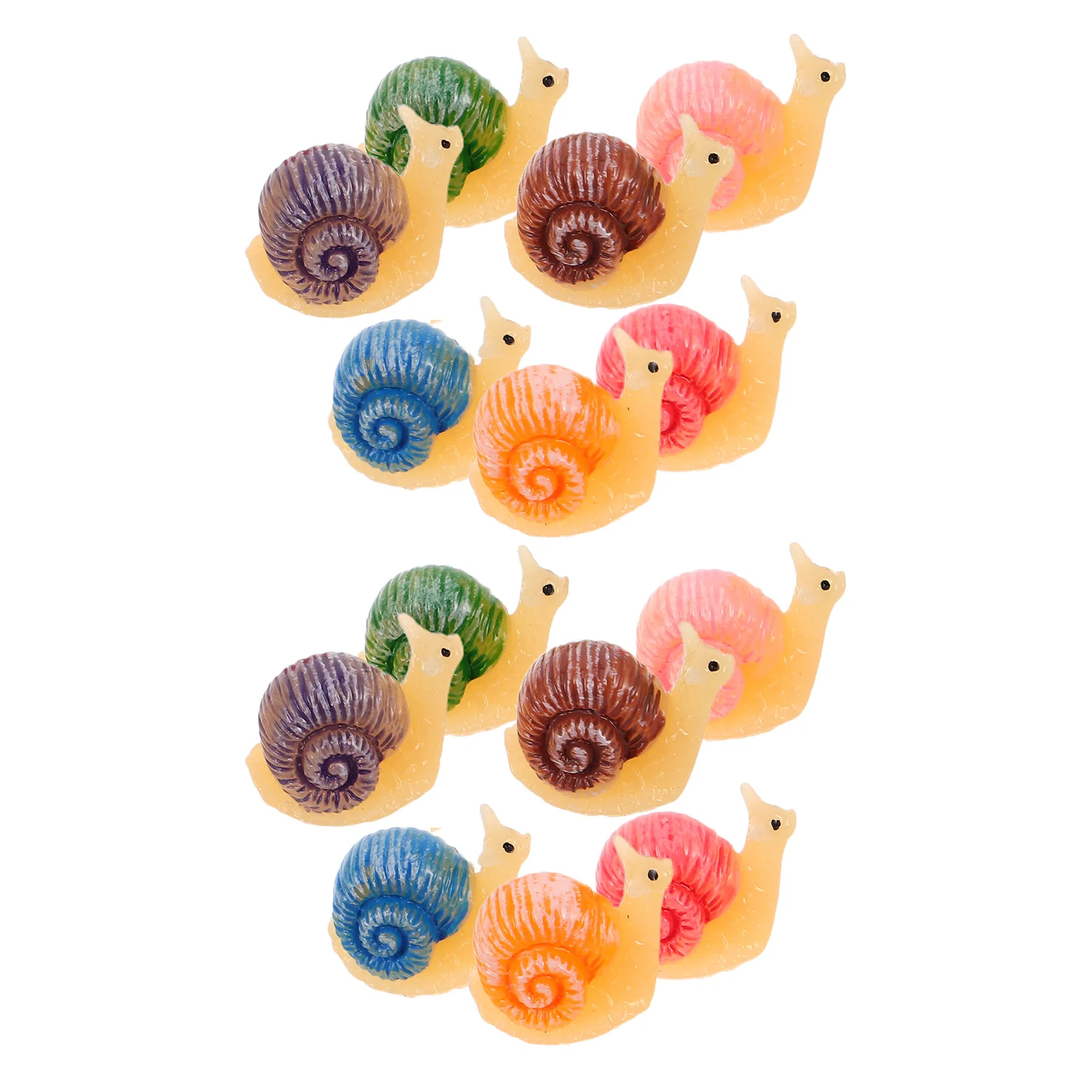14 قطعة تماثيل الحلزون المصغرة واقعية تمثال حديقة الراتنج للمناظر الطبيعية الصغيرة بونساي تررم لتقوم بها بنفسك اكسسوارات الديكور
