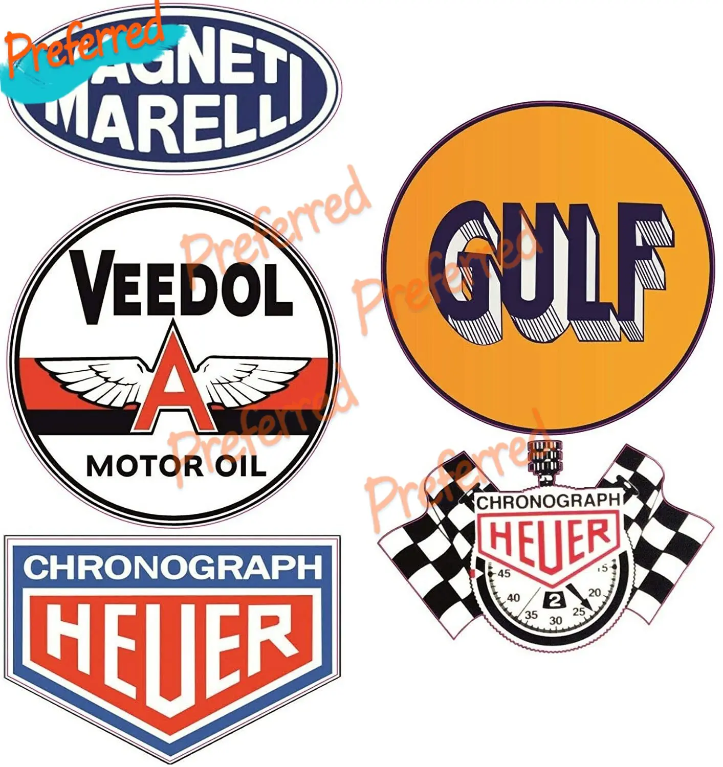 High Quality Decal Oil Rally Racing Gulf Racing Vintage Retro Tuning Sticker Car V8 Oldschool Rust Esso STP Champion Pennzoil