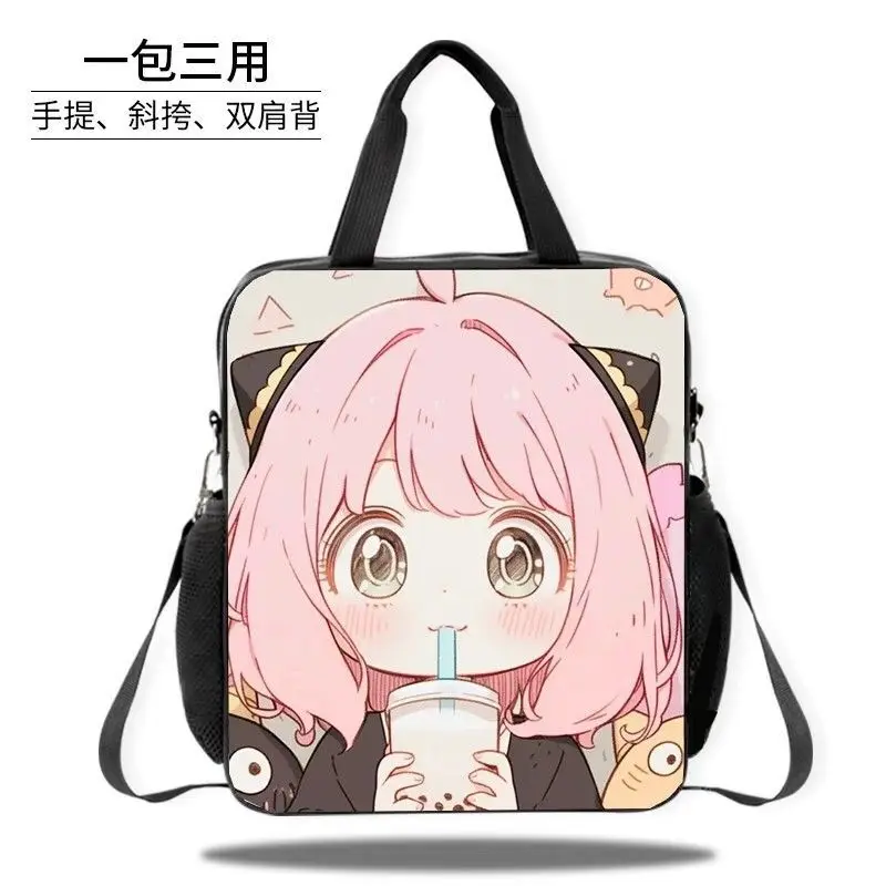 Spy X Family Aniya Pink Cute Series Estudiantes de secundaria Almacenamiento de libros de texto Tutoría Bolso de hombro tipo bandolera Anime