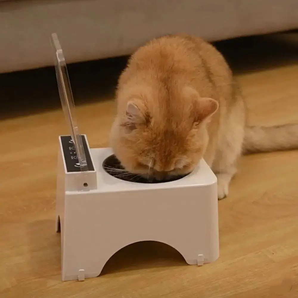 

Dust-proof Smart Cat Bowl Auto Open Cover Protect Neck Automatic Cat Food Dispenser Raised Flip Infrared Sensor Pet Feeder